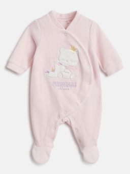 Chicco - Pink Girls Embroidered Sleepsuit