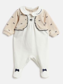 Chicco - White Girls Embroidered Sleepsuit