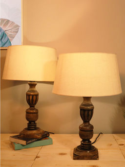 Homesake - Rustic Table Lamp 2Pcs Cubist Antique Khaki