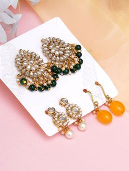 Karatcart - Set of 3 Handcrafted Kundan Earrings Combo for Women