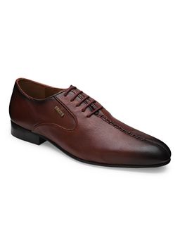 EZOK - Genuine Leather Maroon Solid Formal Derby For Men