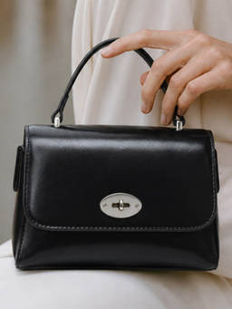 Lino Perros - Voyage Elite Black Satchel Bag with Detachable Strap