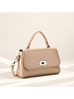 Lino Perros - Voyage Elite Beige Satchel Bag with Detachable Strap