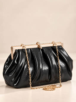 Lino Perros - Texas Gwen Black Clutch with Detachable Strap