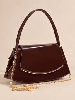 Lino Perros - Ella Rina Coffee Shoulder Bag with Detachable Strap