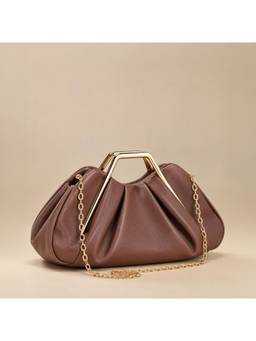 Lino Perros - Texas Valencia Coffee Handbag with Detachable Strap