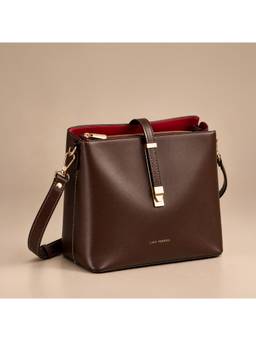 Lino Perros - Ella Verve Coffee Shoulder Bag with Detachable Strap