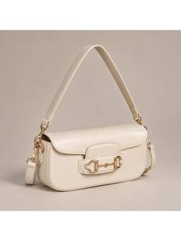 Lino Perros - Texas Elan Off-White Shoulder Bag with Detachable Strap