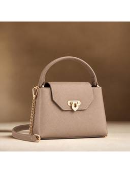 Lino Perros - Ella Myra Beige Satchel Bag with Detachable Strap