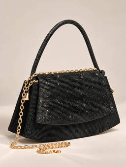 Lino Perros - Texas Grace Black Shoulder Bag with Detachable Strap