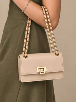 Lino Perros - Voyage Lily Taupe Sling Bag with Detachable Strap