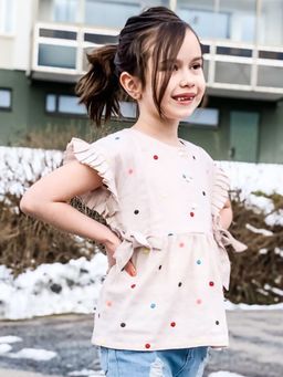 CHERRY CRUMBLE BY NITT HYMAN - Beige Veronica Top