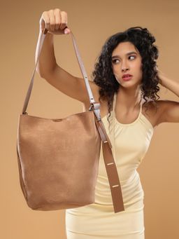 Haute Sauce - Womens The Bucket Tote Bag - Tan Brown