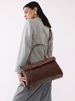 Haute Sauce - Womens The Lume Satchel Bag - Chocolate Brown