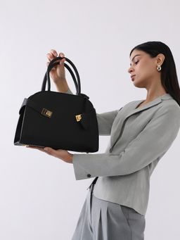 Haute Sauce - Womens The Large Meridian Handbag - Onyx Black