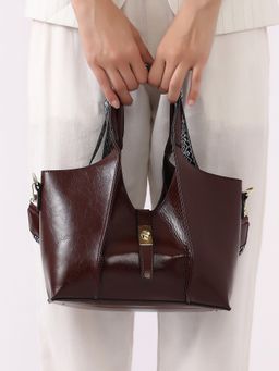 Haute Sauce - Womens The Foldara Handbag - Mocha Brown