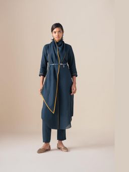 AMPM - Blue Dilawar Kurta with Pant, Dupatta and Belt