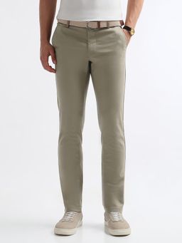 Arrow Sports - Beige Men's Textured Slim Fit Casual Trouser