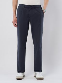U.S. POLO ASSN. - Blue Men's Mid Rise Riley Straight Fit Casual Trouser