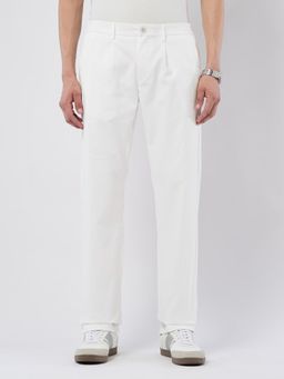 U.S. POLO ASSN. - White Men's Mid Rise Riley Straight Fit Casual Trouser
