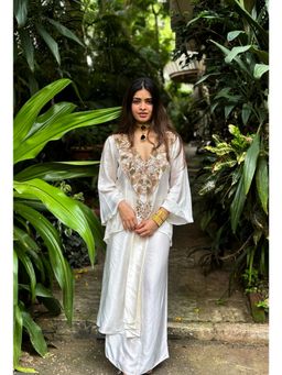 RAISHAA - White Pearl Top and Skirt (Set of 2)
