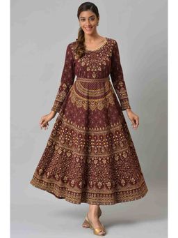 Aurelia - Maroon Yarn Dyed Winter Dress (Set of 2)