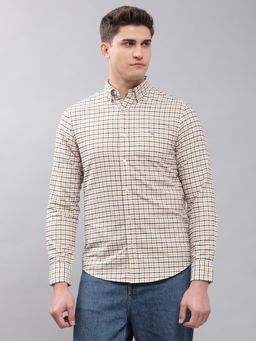 GANT - Men Yellow Checks Regular Shirt