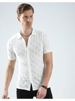 Monte Carlo - Men Self Design Collar Neck T-Shirt