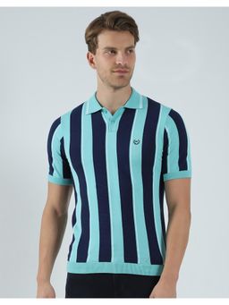 Monte Carlo - Men Striped Collar Neck Polo T-Shirt