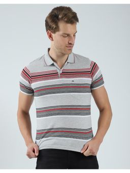 Monte Carlo - Men Striped Collar Neck Polo T-Shirt