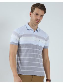 Monte Carlo - Men Striped Collar Neck Polo T-Shirt