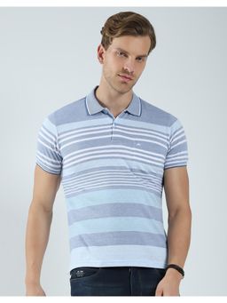 Monte Carlo - Men Striped Collar Neck Polo T-Shirt