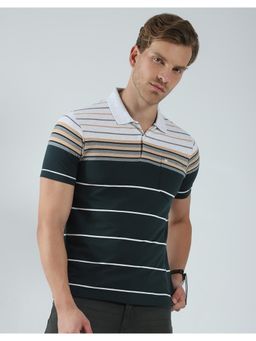 Monte Carlo - Men Striped Collar Neck Polo T-Shirt