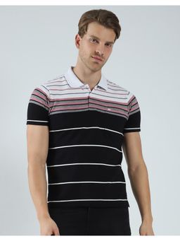 Monte Carlo - Men Striped Collar Neck Polo T-Shirt