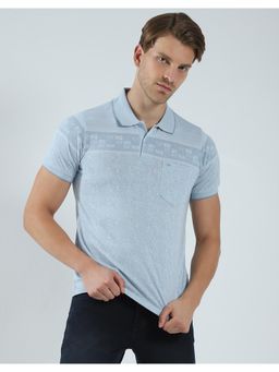 Monte Carlo - Men Self Design Collar Neck Polo T-Shirt