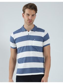 Monte Carlo - Men Striped Collar Neck Polo T-Shirt