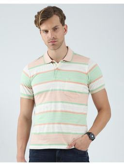 Monte Carlo - Men Striped Collar Neck Polo T-Shirt