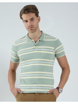 Monte Carlo - Men Striped Collar Neck Polo T-Shirt