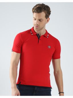 Monte Carlo - Men Solid Collar Neck Polo T-Shirt