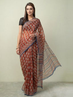 Fabindia - Cotton Silk Bagru Print Sari