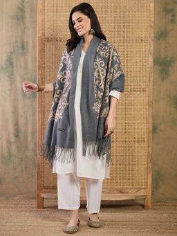 InWeave - Aari Work Grey Shawl