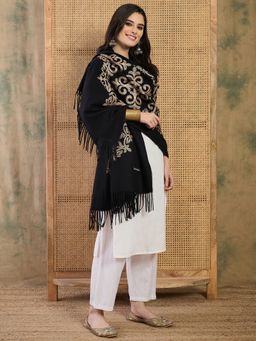 InWeave - Aari Work Black Shawl
