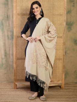 InWeave - Aari Work Beige Shawl