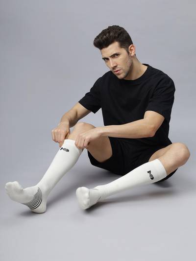 off White Bamboo Compression Socks