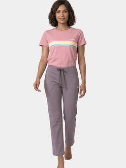 Enamor - Women Mid Rise Regular Length Drawstring Grey Pant