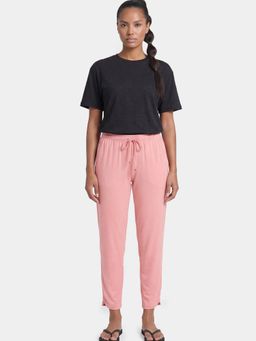 Enamor - Women Mid Rise 7/8 Length Drawstring Closure Peach Pant