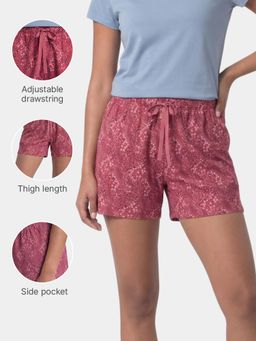 Enamor - Drawstring Mid Rise Mid Thigh Cotton Basic Shorts