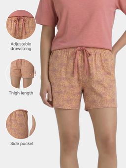 Enamor - Drawstring Mid Rise Mid Thigh Cotton Basic Shorts