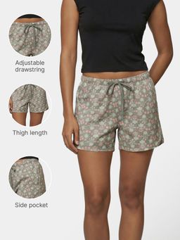 Enamor - Women Mid Rise Drawstring Mid Thigh Length Hangout Shorts