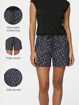 Enamor - Women Mid Rise Drawstring Mid Thigh Length Hangout Shorts